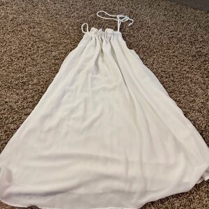 White mini neckholder dress